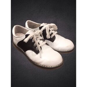 Footmates CHEER Saddle Oxford Shoes Black And White Kids Size 10.5